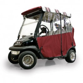 Three Sided Sunbrella Golft Cart Enclosure in Dubonnet Tweed for Club Car DS Pre-2000