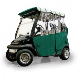 Three Sided Sunbrella Golft Cart Enclosure in Forest Green for EZGO TXT Medalist