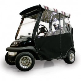 Three Sided Sunbrella Golft Cart Enclosure in Black for EZGO RXV