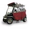 Three Sided Sunbrella Golft Cart Enclosure in Dubonnet Tweed for EZGO RXV